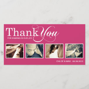 ROSA MODERNER DANK WEDDING %PIPE% DANKT IHNEN ZU DANKESKARTE