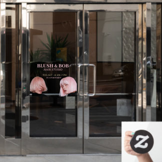 Rosa moderner Friseursalon  Fensteraufkleber