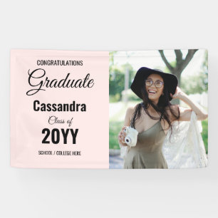 Rosa Moderner klassischer Foto Abschluss Banner