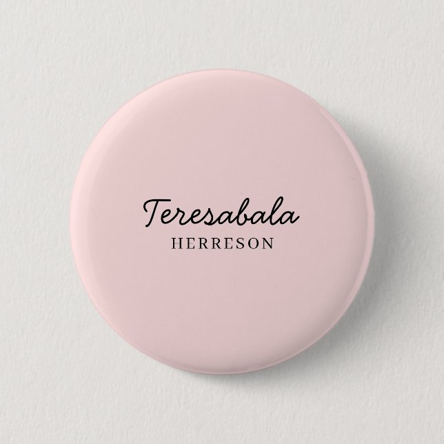 Rosa Modernes Brautjungfern-Schriftdesign Button (Vorderseite)