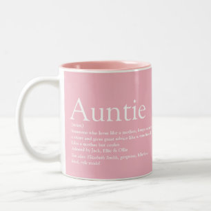 Rosa modernes, cooles und lustiges Tante-Tante-Def Zweifarbige Tasse