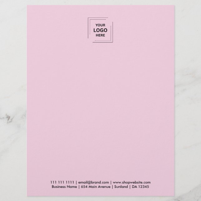 Rosa modernes Corporate Business Briefkopf Design (Vorderseite)