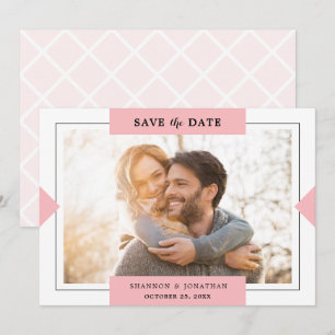 Rosa Modernes einfaches Foto Save the Date