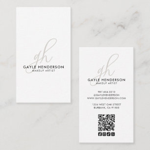 Rosa modernes Logo QR-Code Foto Makeup-Artist Visitenkarte