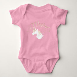 Rosa Modernes magisches Einhorn Baby Strampler