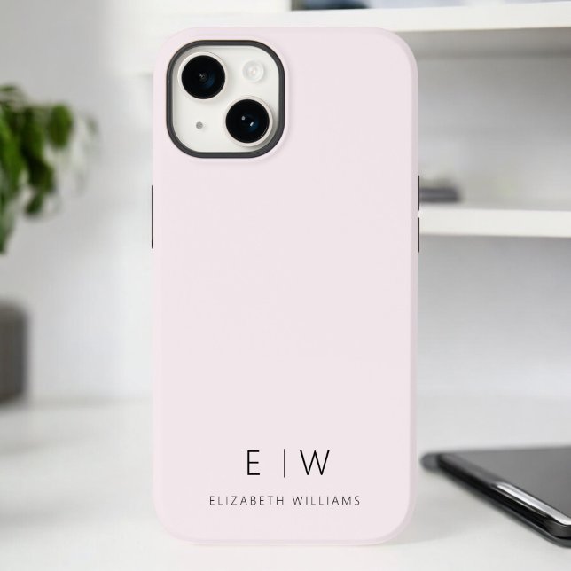 Rosa Modernes Minimalistisches Monogramm Case-Mate iPhone Hülle (Von Creator hochgeladen)