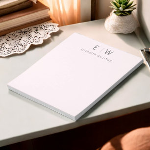 Rosa Modernes Minimalistisches Monogramm Notizblock