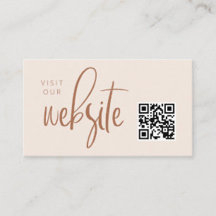Rosa Modernes Minimalistisches Website QR Begleitkarte