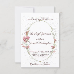Rosa Mohn Hochzeitseinladung Einladung