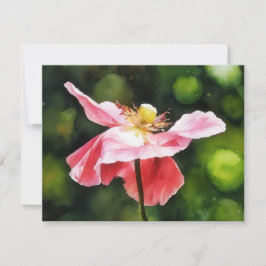Rosa Mohnblumen-Blumenkunst Notizkartenset Mitteilungskarte