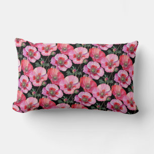 Rosa Mohnblumen  Lendenkissen