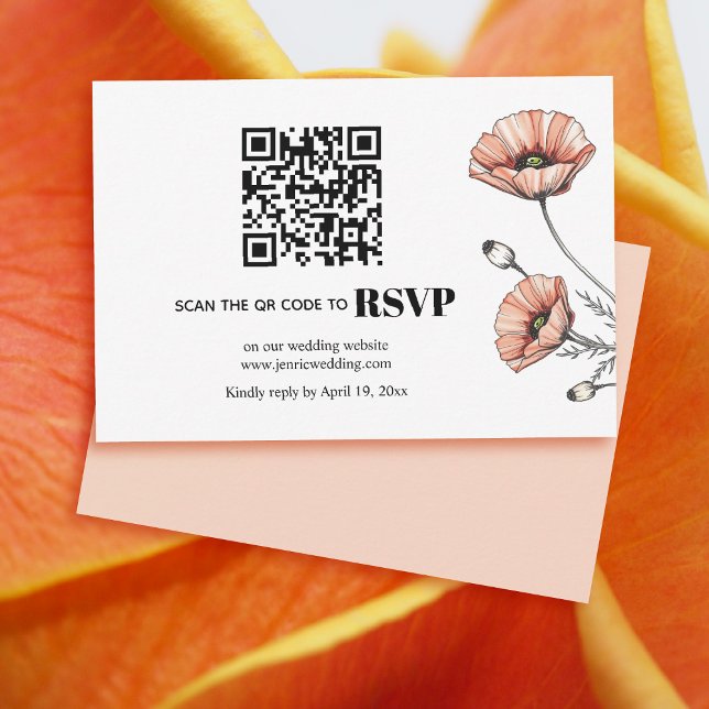 Rosa Mohnblüten Blume QR Code Blumenzucht RSVP (Von Creator hochgeladen)