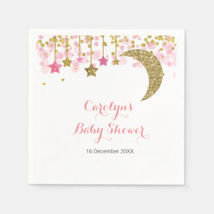 Rosa-Mond-Brautparty Gold Glitzer Napkin Serviette