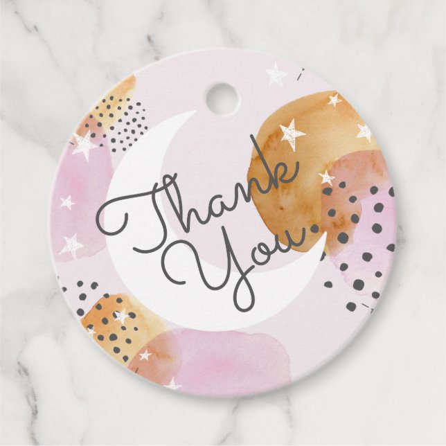 Rosa Mond Geschenkanhänger (Vorderseite)