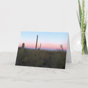Rosa Mond über Saguaro bei Sonnenaufgang Karte