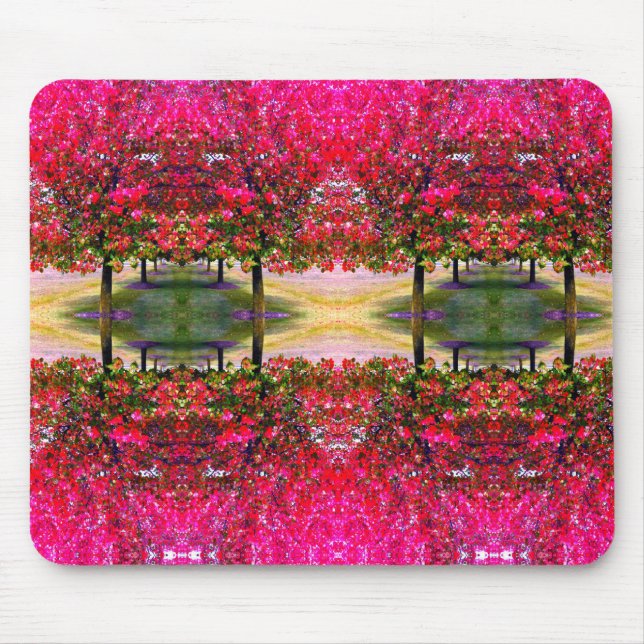 Rosa Monetlandschaft, rosa Blätter Mousepad (Vorne)