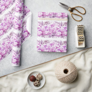 Rosa monochrome Blumenverpackungspapier Geschenkpapier