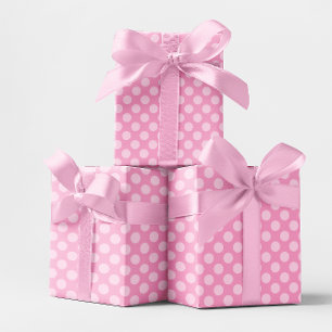 Rosa Monochrome Polka Dot Muster Geschenkpapier