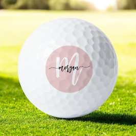 Rosa Monogram Stilvoll modern Golfball