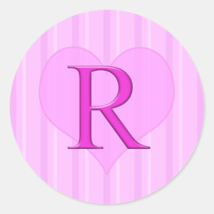 Rosa Monogramm Aufkleber R 001