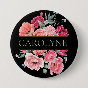 Rosa Monogramm Button