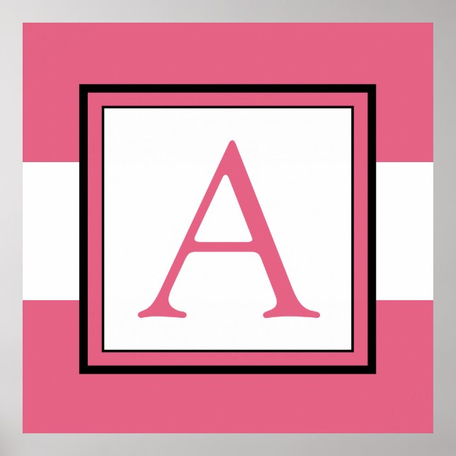 Rosa Monogramm erste Girl's Room-Dekoration Poster (Vorne)