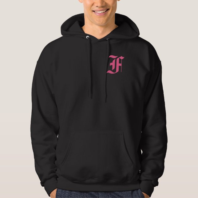 Rosa Monogramm F Hoodie (Vorderseite)