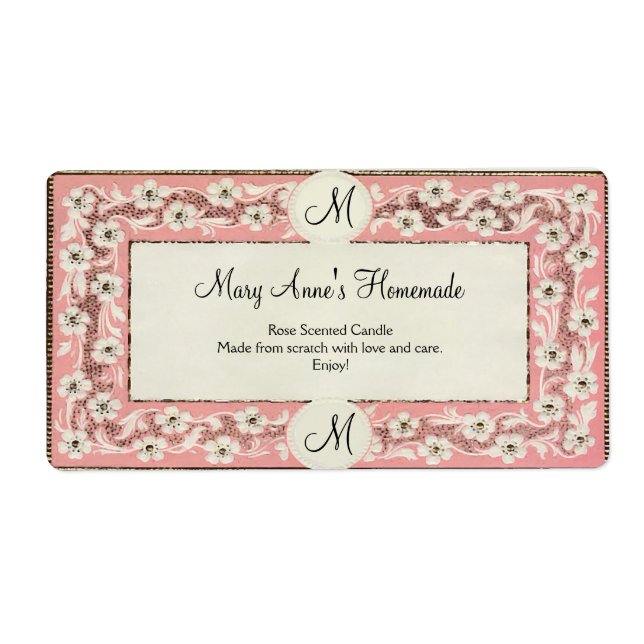 rosa Monogramm Floral (Vorne)