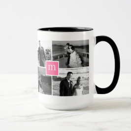 Rosa Monogramm Foto Collage Liebe Tasse