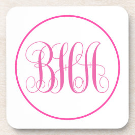 Rosa Monogramm Getränkeuntersetzer