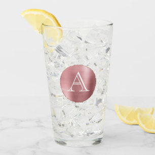 Rosa Monogramm Glas