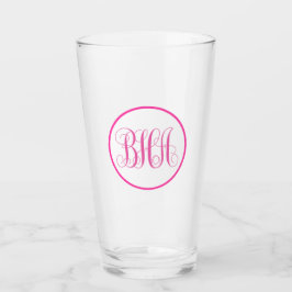 Rosa Monogramm Glas