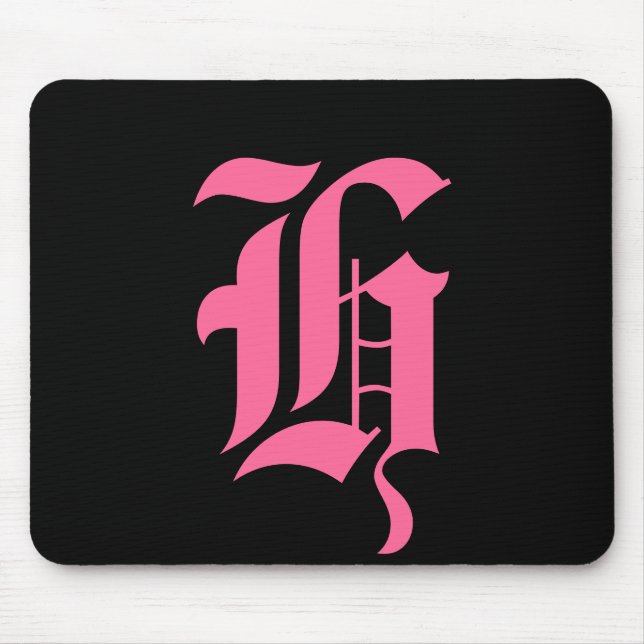 Rosa Monogramm H Mousepad (Vorne)