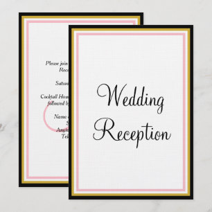 Rosa Monogramm Hochzeitsempfang Einladung