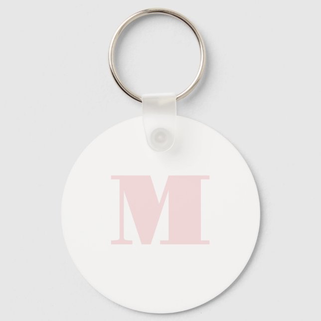 Rosa Monogramm Initiale Modern Schlüsselanhänger (Vorderseite)