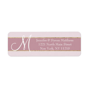 Rosa Monogramm-Initialname für die Rose mit Goldst