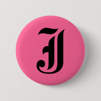 Rosa Monogramm J Button