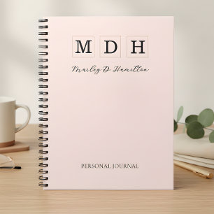 Rosa Monogramm Journal Notizbuch Notizblock