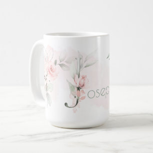 Rosa-Monogramm-Letter J Kaffeetasse