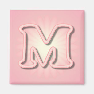 Rosa Monogramm Magnet