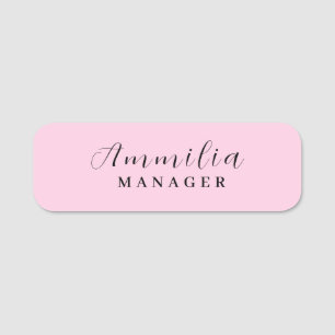 Rosa Monogramm   Modern Feminine Minimalistisch Namensschild