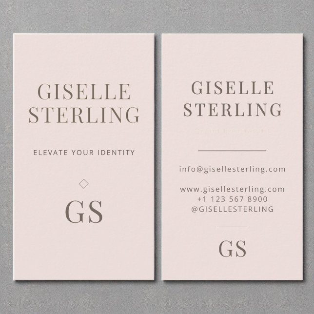 Rosa Monogramm Modernes, elegantes Minimalistisch Visitenkarte (Von Creator hochgeladen)