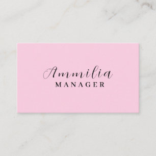 Rosa Monogramm Modernes weibliches Minimalistisc Visitenkarte