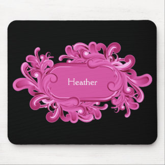 Rosa Monogramm Mousepads