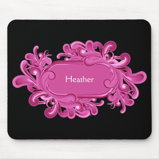 Rosa Monogramm Mousepads (Vorne)