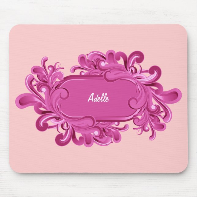Rosa Monogramm Mousepads (Vorne)