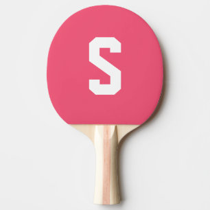 Rosa Monogramm-personalisierter Name Tischtennis Schläger