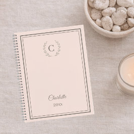Rosa Monogramm personalisierter Quiet-Luxus Planer
