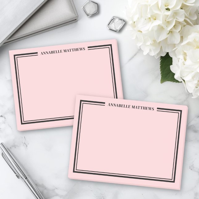 Rosa Monogramm Post-it Klebezettel (Blush Pink Monogram Post-it Notes )