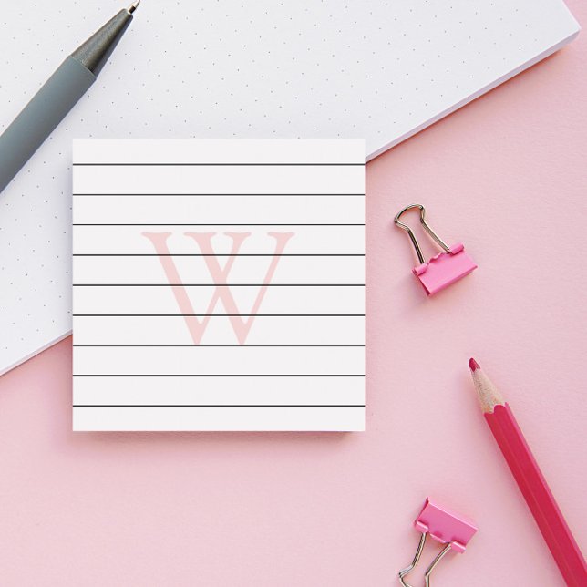 Rosa Monogramm Post-it Klebezettel (Von Creator hochgeladen)